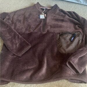 NWT  Brown Quarter-Zip Sweater